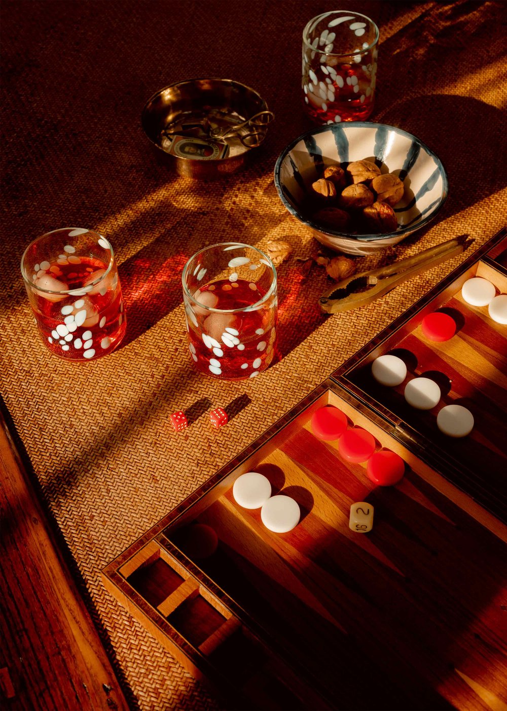 Late Afternoon White Blanco Glass Tumblers Negronis