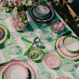 Lush Green Stripe Tablecloth