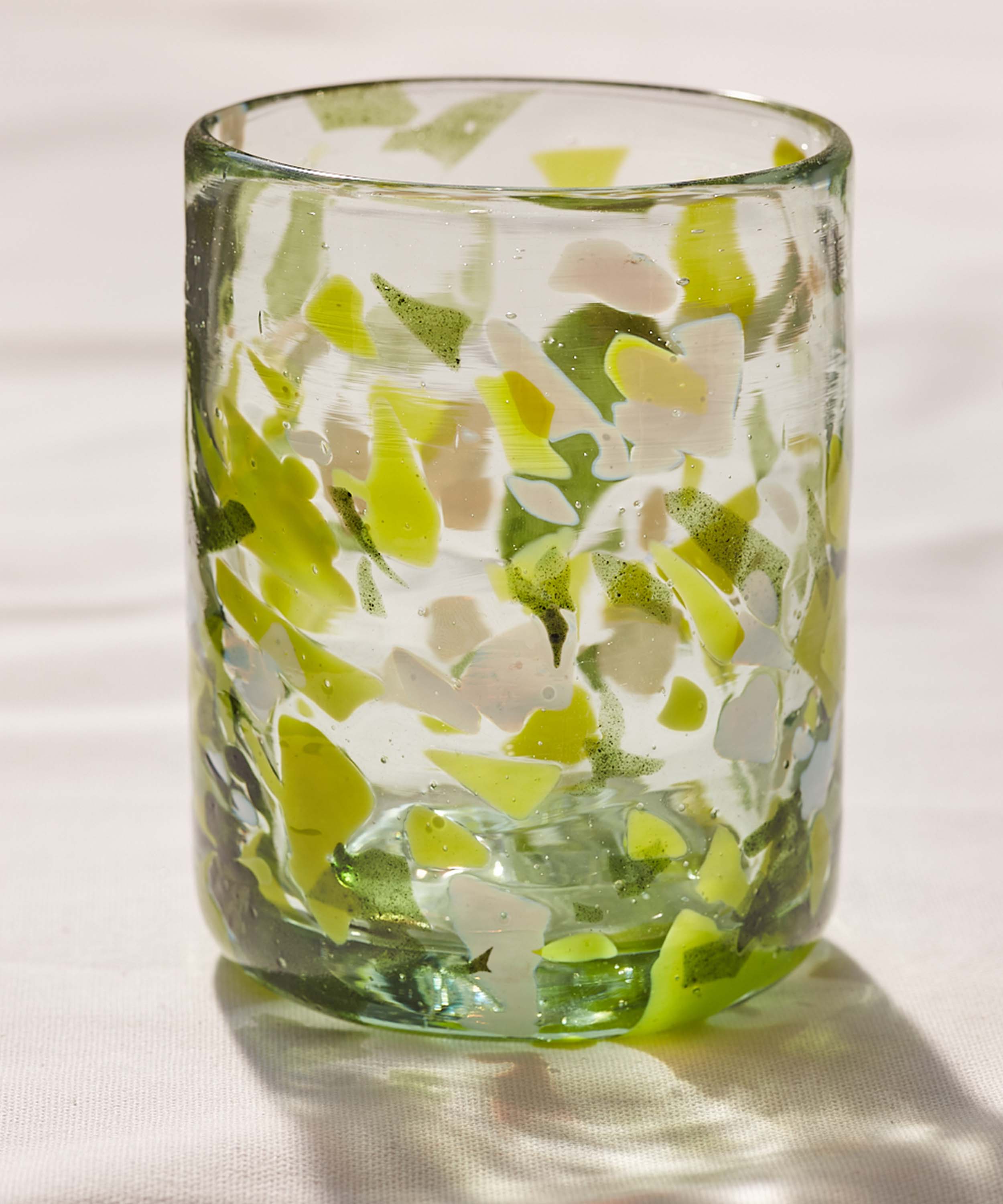 Late Afternoon Green Jardin Glass Tumbler