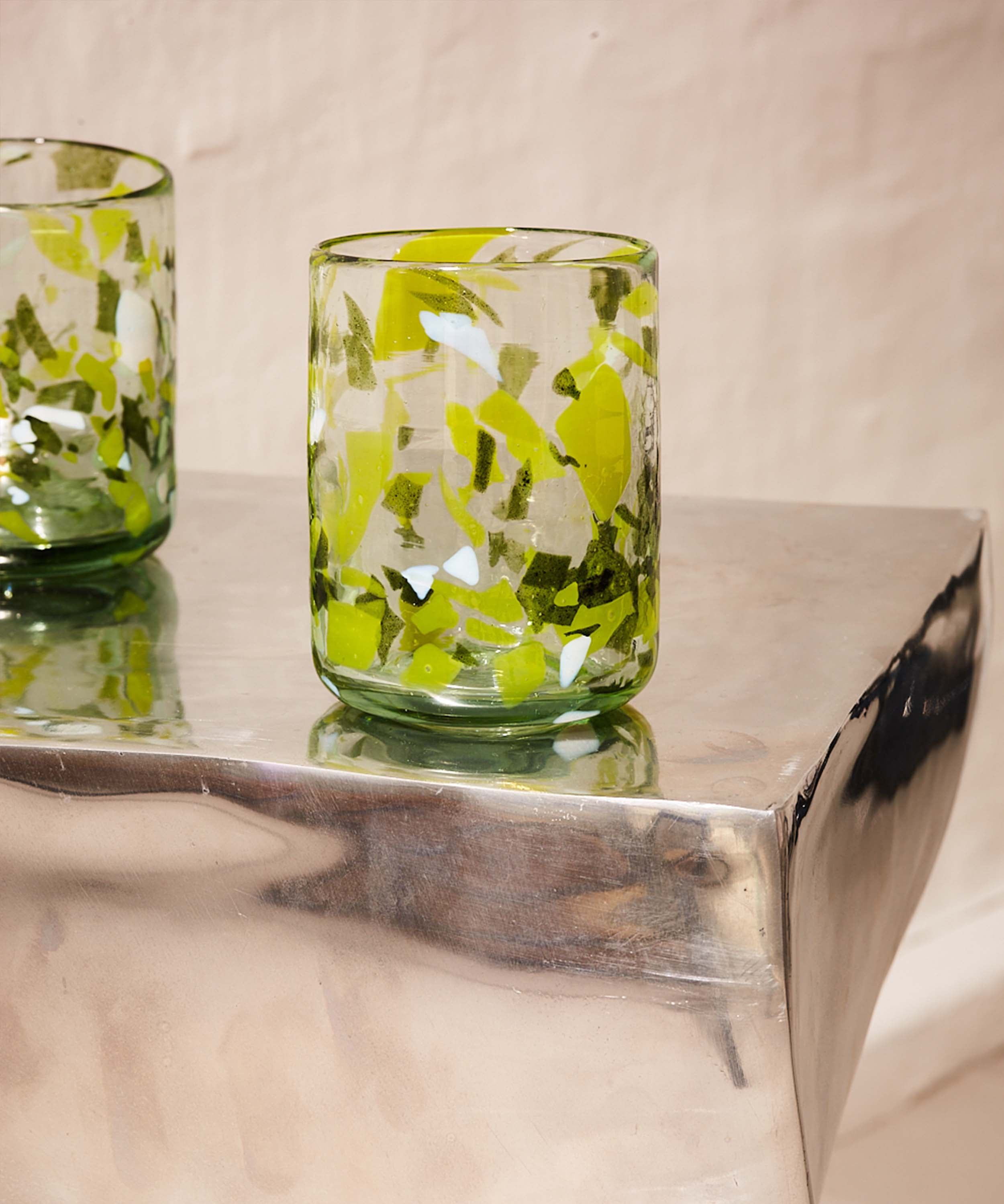 Late Afternoon Green Jardin Glass Tumbler