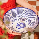 Late Afternoon Large Blue Serving Bowl