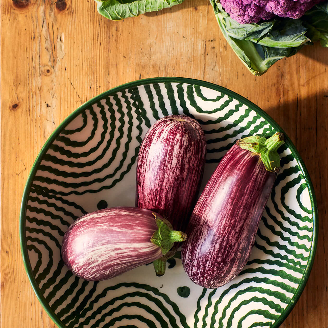 Late Afternoon Large Green Serving Bowl