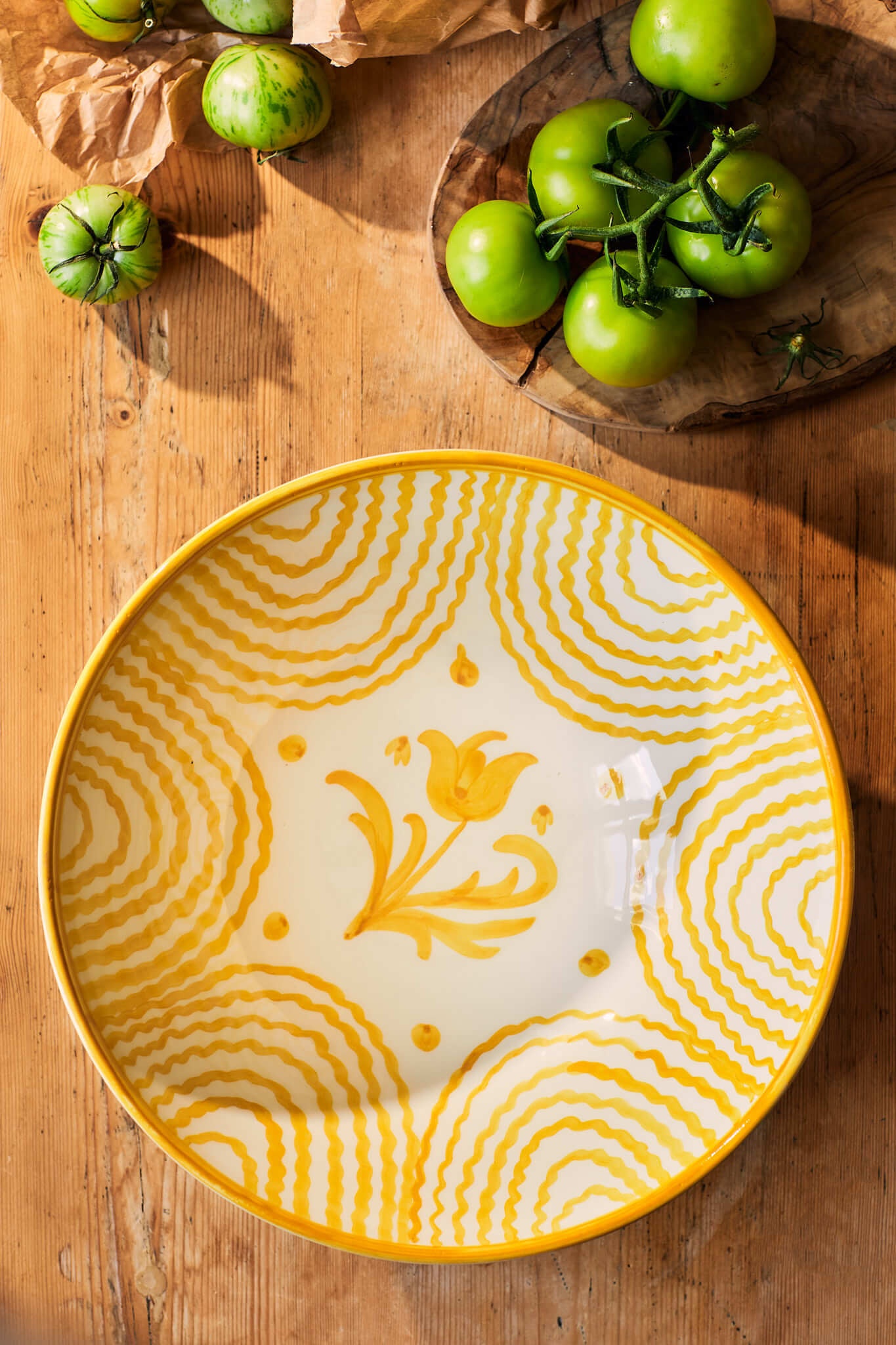 Late Afternoon Large Yellow Serving Bowl