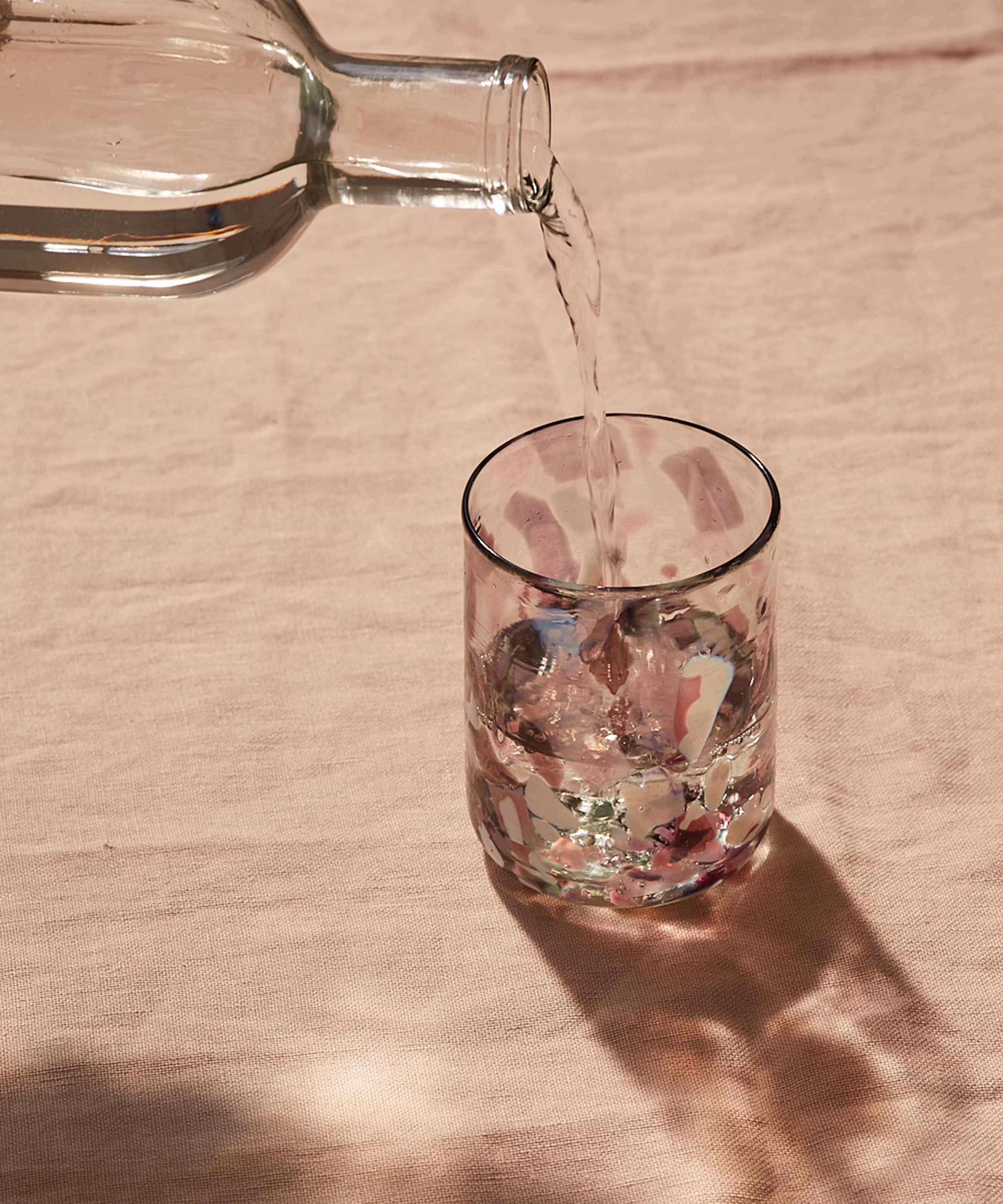 Late Afternoon Pink Morada Glass Tumbler