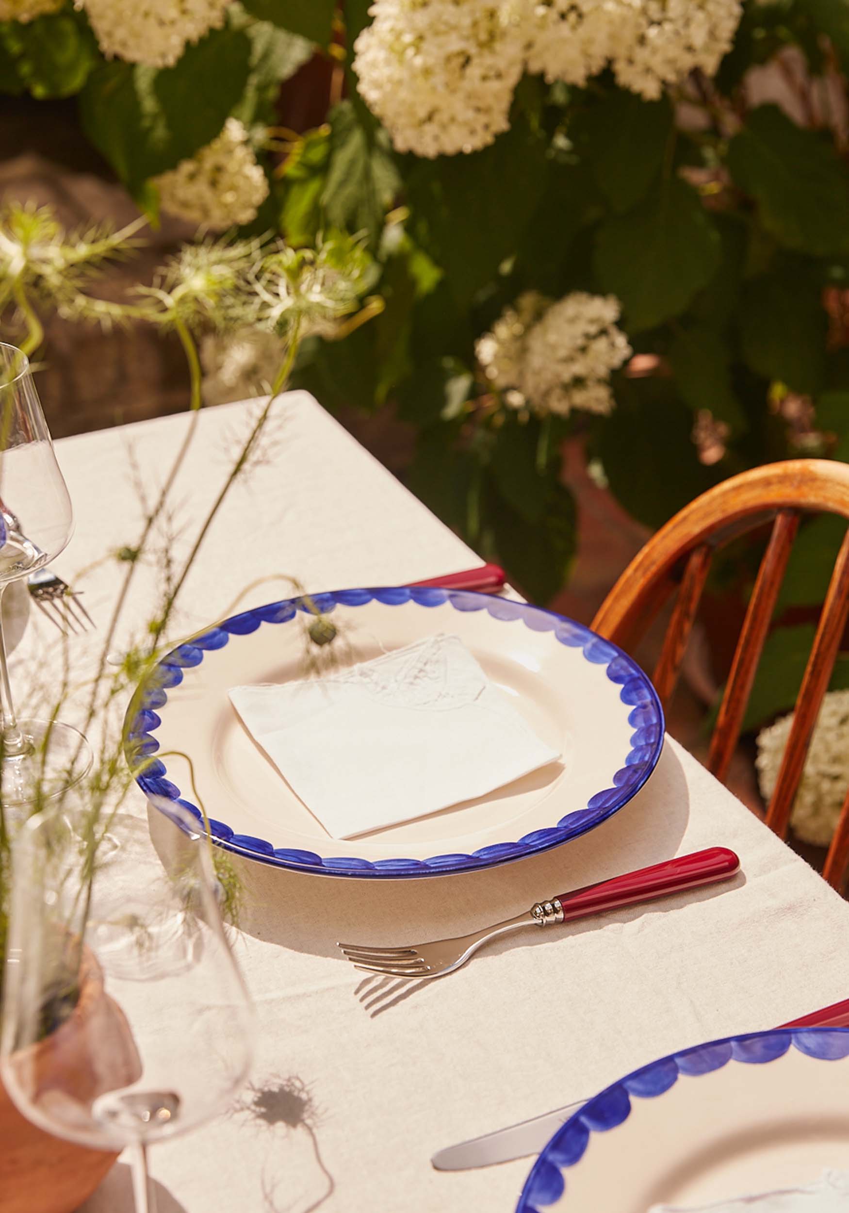 Late Afternoon Burgundy Knife and Fork Set Garden Party