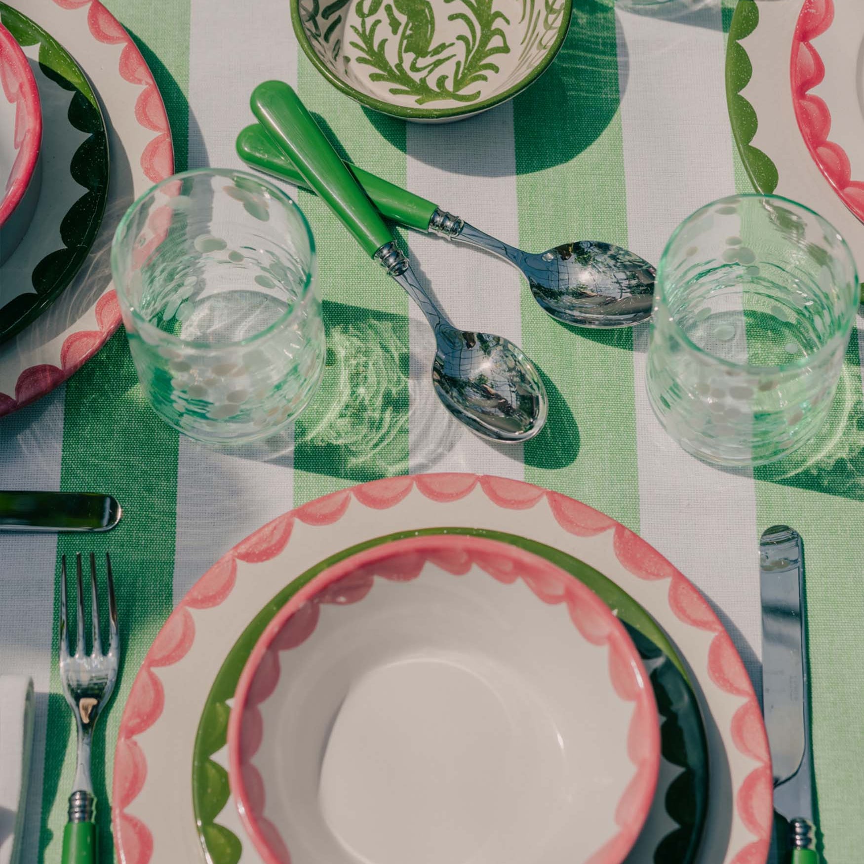 Late Afternoon Green Set of 2 Dessert Spoons