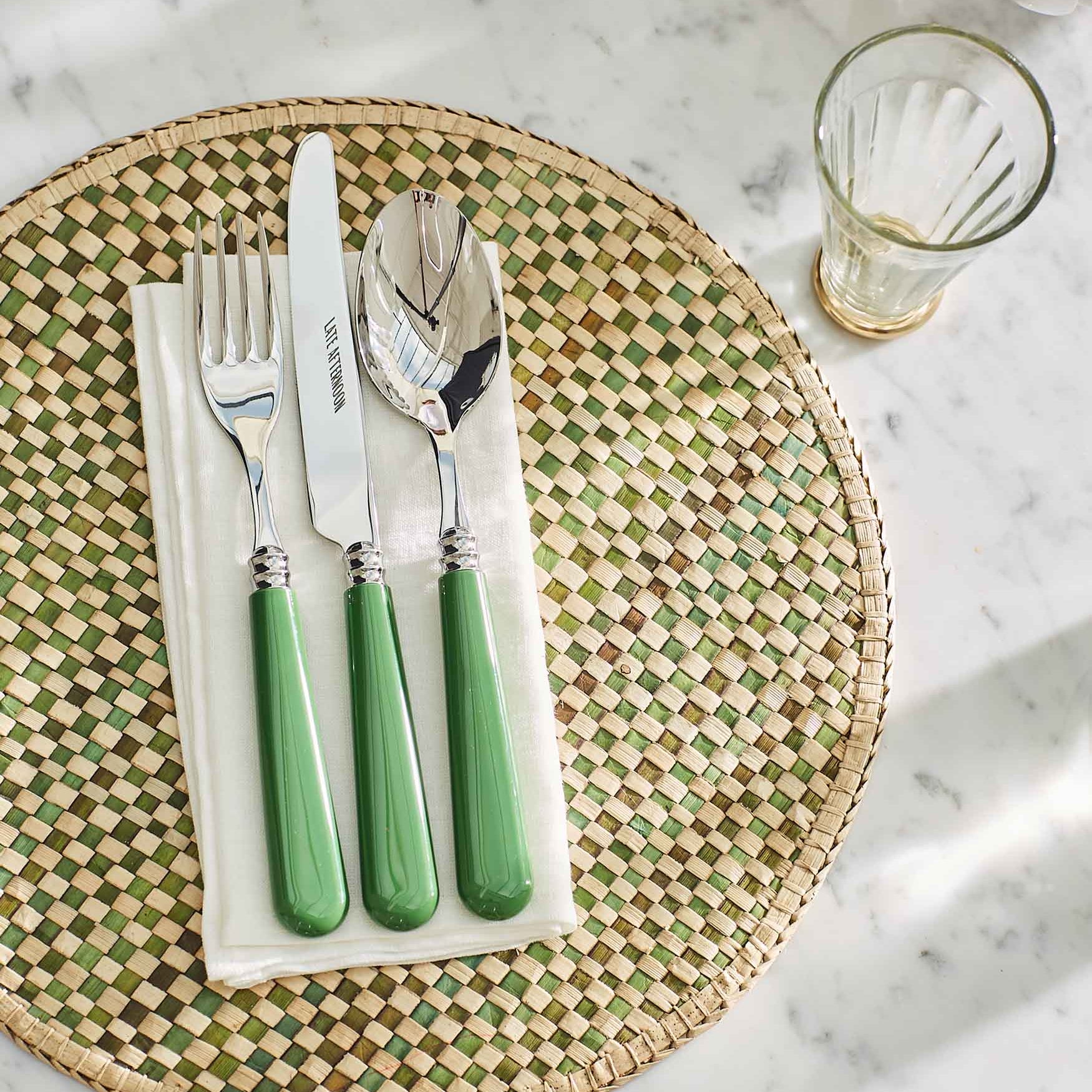 Late Afternoon Green Knife and Fork Set