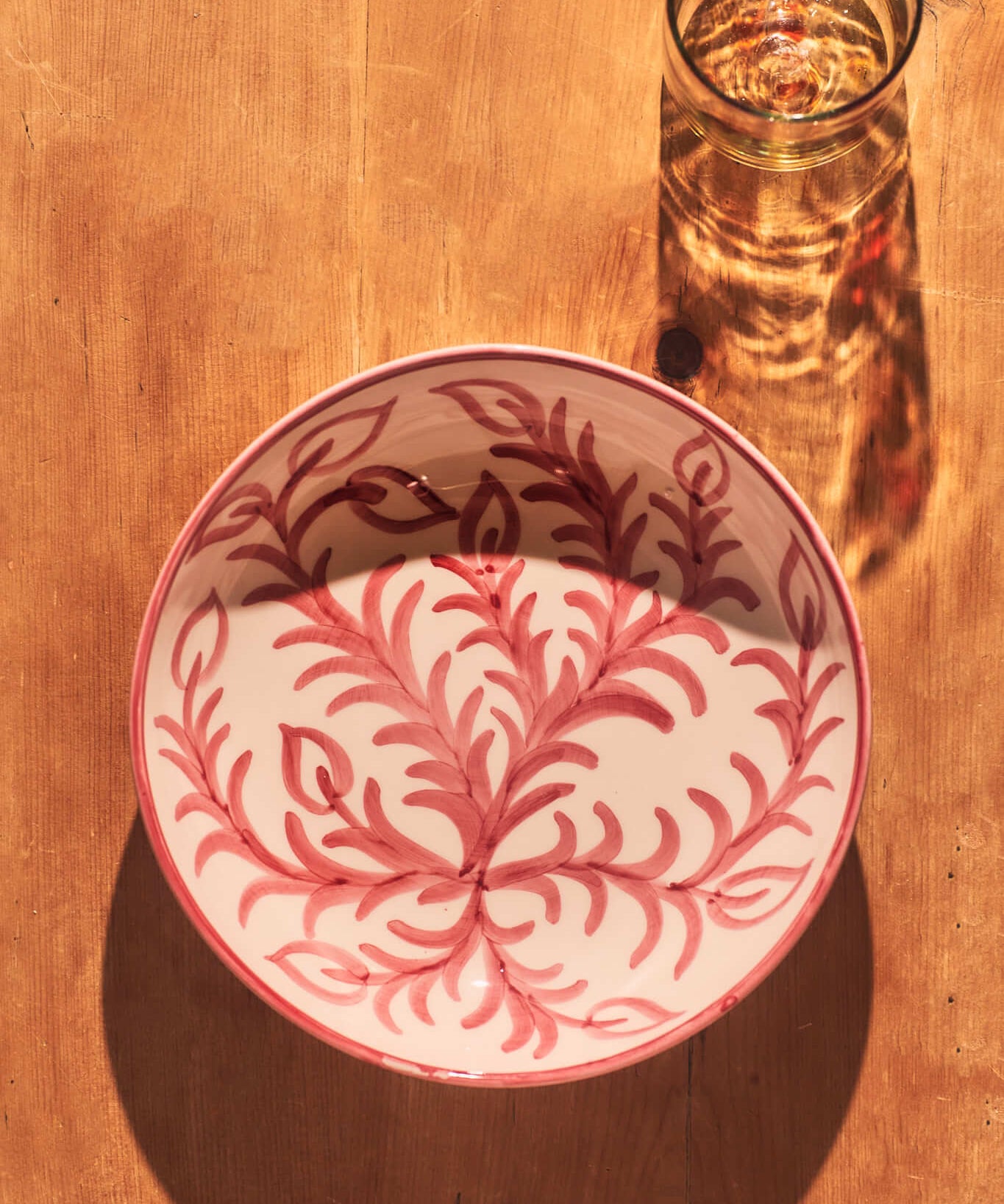 Late Afternoon Large Pink Vina Serving Bowl