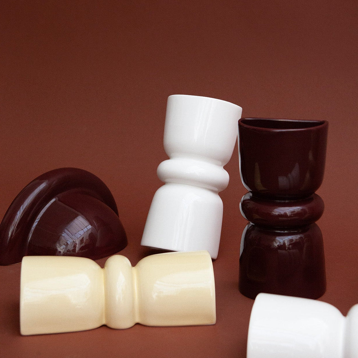 Collection of uplighter and up & down  Wall Light in burgundy, white and butter yellow