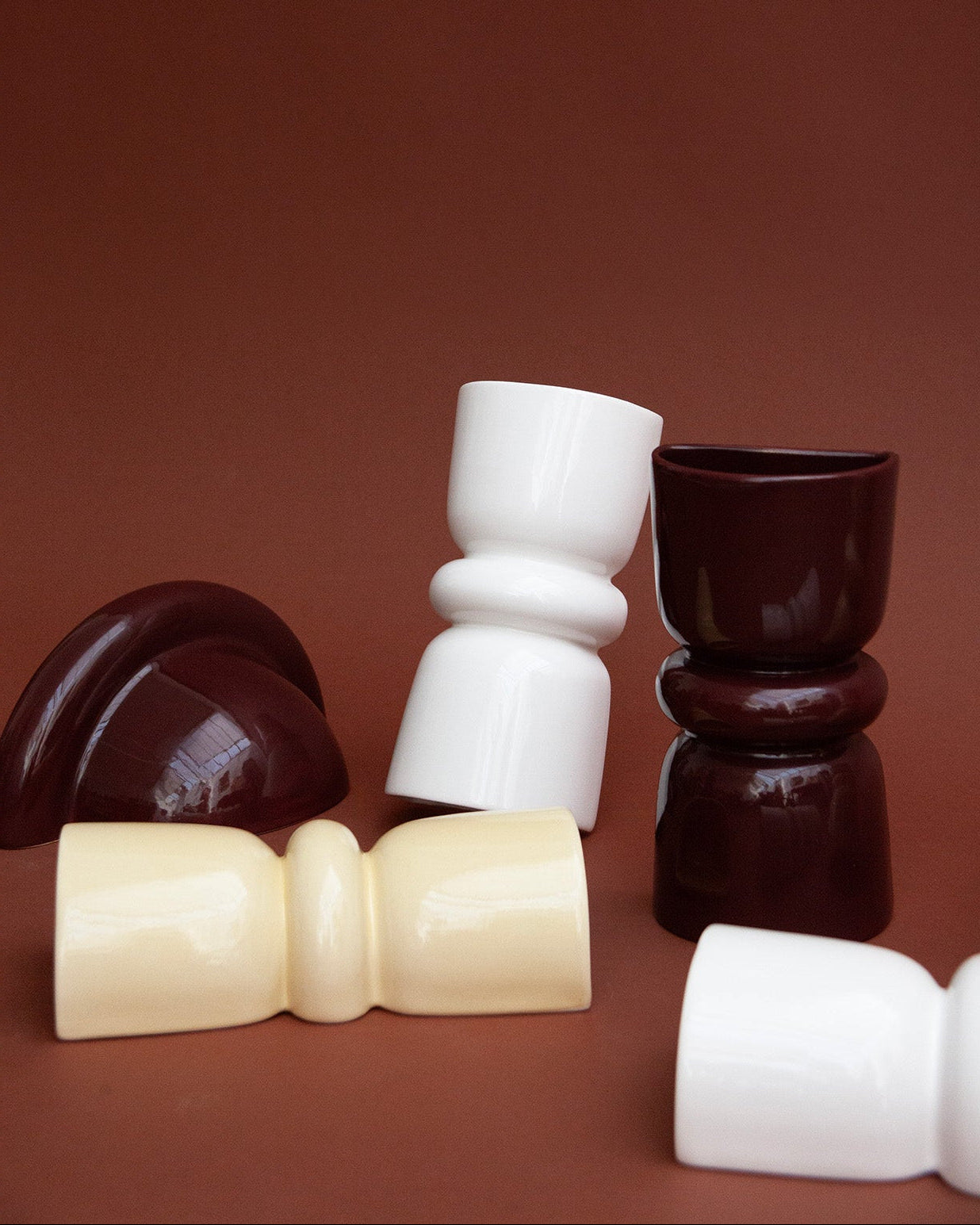 Collection of uplighter and up & down  Wall Light in burgundy, white and butter yellow