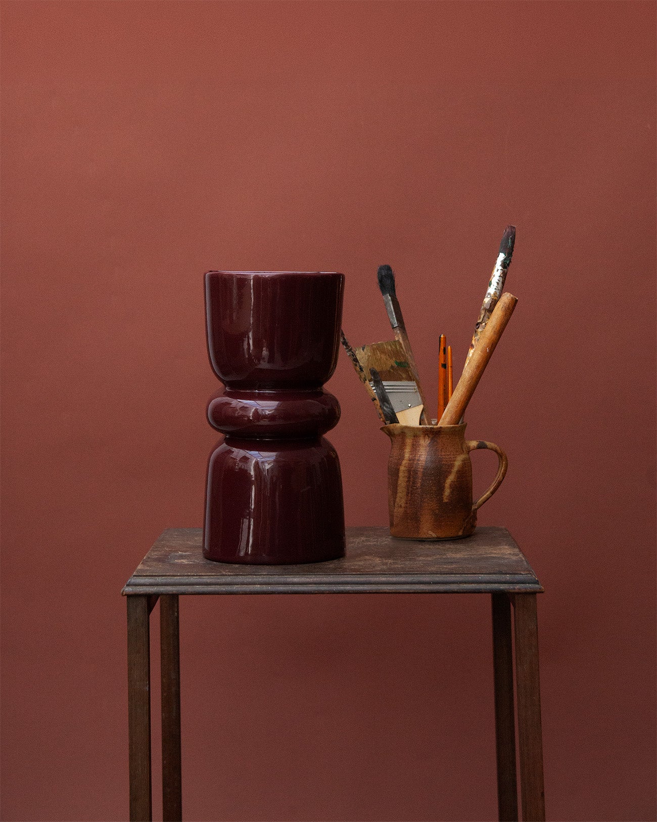 Late Afternoon Lighting Burgundy Up and Down lighter Ceramic Wall Light