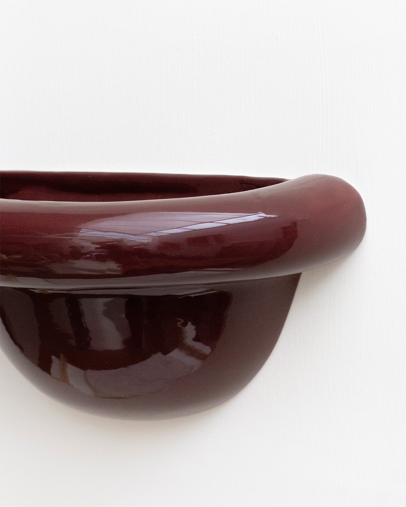 Late Afternoon Lighting Burgundy Uplighter Ceramic Sconce Wall Light 