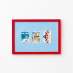 Late Afternoon Sky Blue A4 Instax Mini x 3 Picture Mount and Red Frame