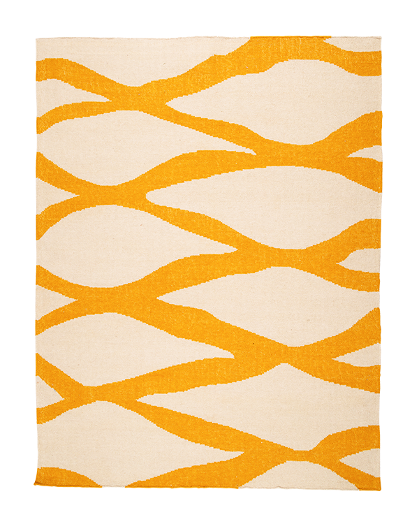 Late Afternoon Ondula Sunshine Yellow Wool Rug