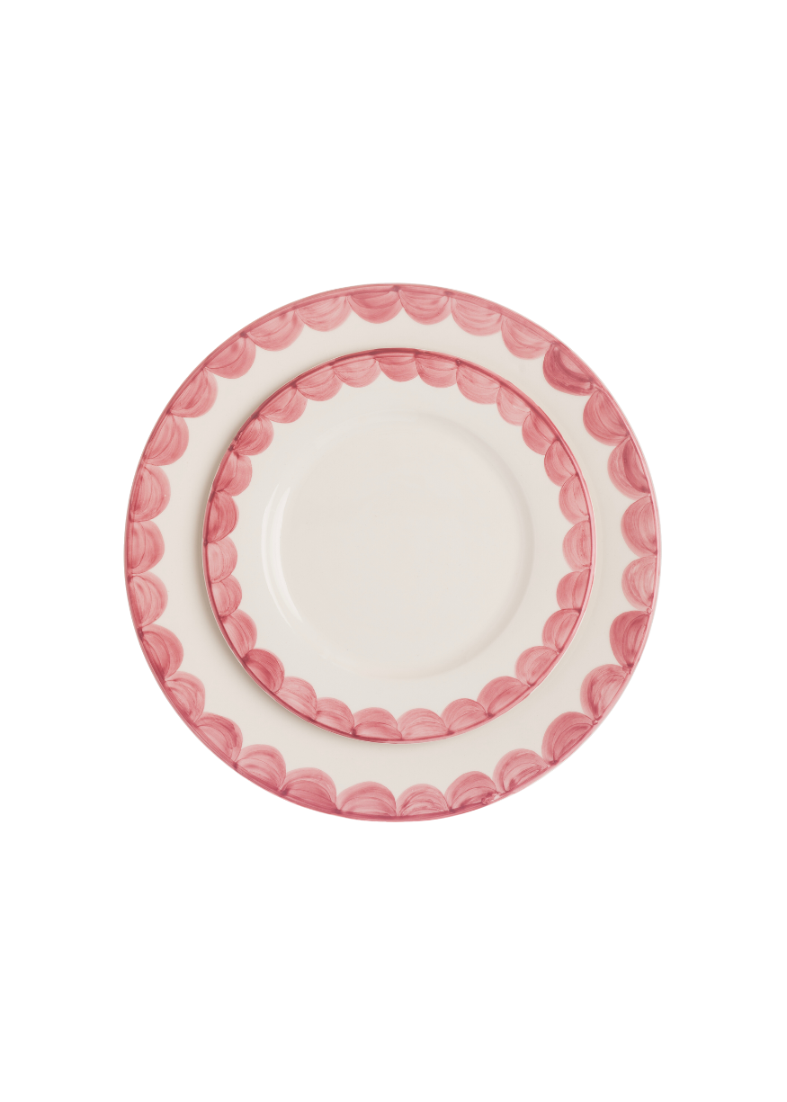 Late Afternoon Pink Scallop Plate Set