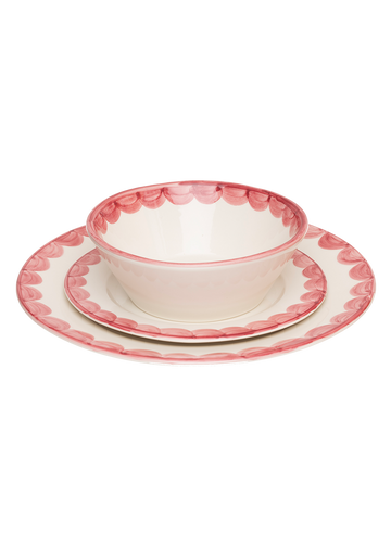 2-Toned Pink Scallop Glass Bowl 28cm main image 0