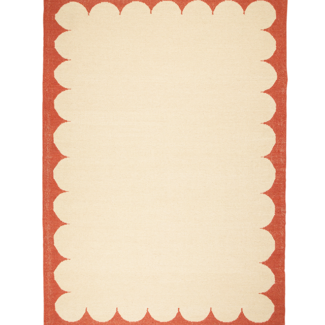 Portico Flatweave Rug in Rust Terracotta Red by Late Afternoon