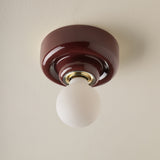 Punto Ceramic Ceiling & Wall Light, Burgundy