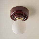 Punto Ceramic Ceiling & Wall Light, Burgundy