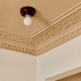 Punto Ceramic Ceiling & Wall Light, Burgundy