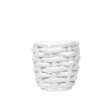 Small White Basketweave Planter