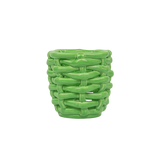 Small Apple Green Basketweave Planter
