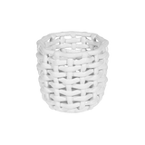 White Basketweave Planter